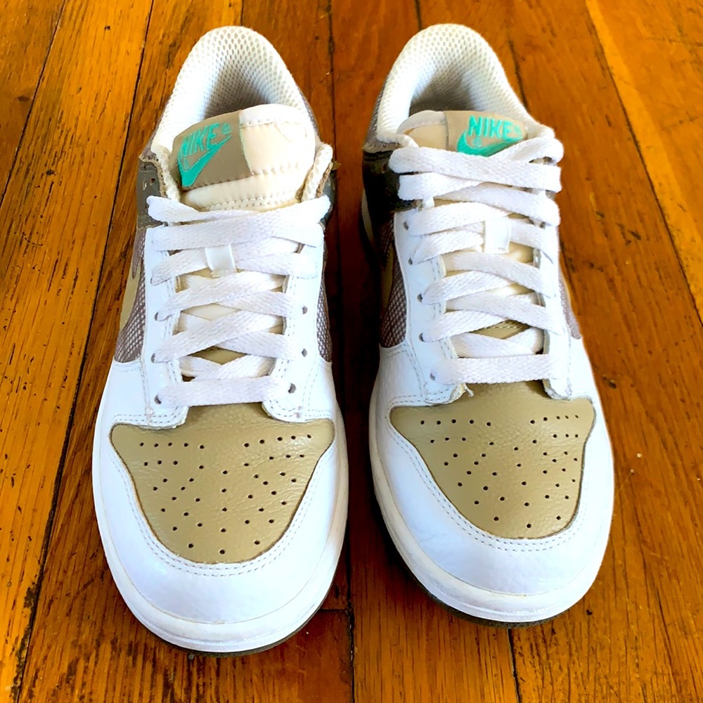 Women’s Nike Dunks sea foam green and tan